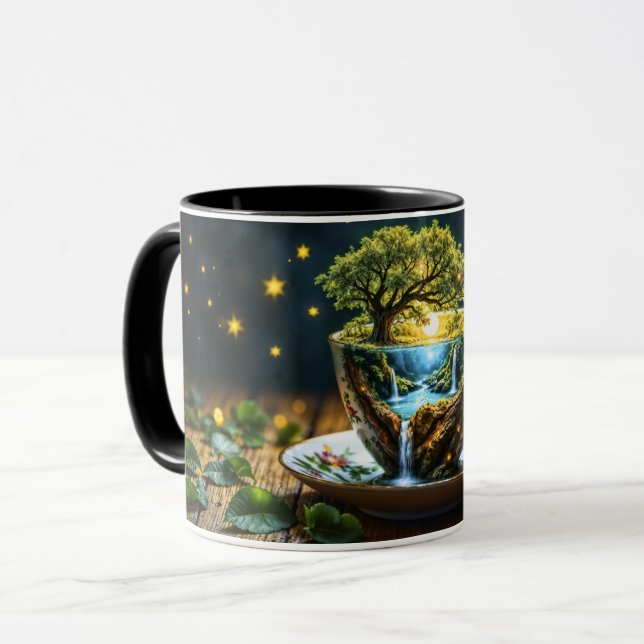 Caneca Acúmulo de fantasia em miniatura do mundo (Frente Esquerda)