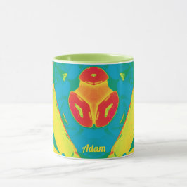 Caneca ADAM ~ Zany 3D ~ Amarelo Vermelho Azul