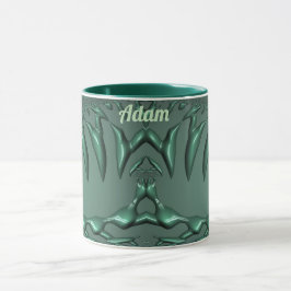 Caneca ADAM ~ Zany 3D Fractal ~ 3D Mug Verde