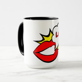 Caneca Adesivo - Balão de Fala Boca + SEU TEXTO & IDEIA 1
