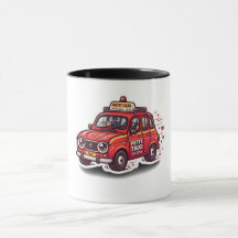 Adesivo Cute Kawaii Táxi Vermelho Marroquino Petit