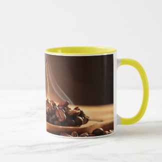 Caneca Adesivo de Grãos de Café Fumegantes para Amantes d