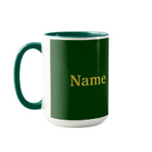 Adicionar Dourado nome Green Combo Mug