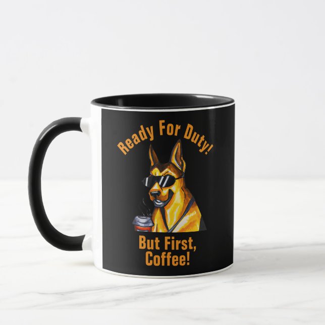 Caneca Adicionar Nome Alterar Todo Texto, German shepherd (Esquerda)