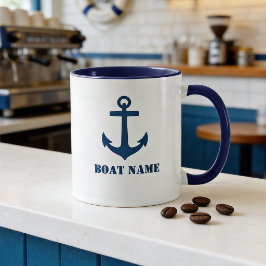 Caneca Adicionar Nome do Barco Âncora aa0a