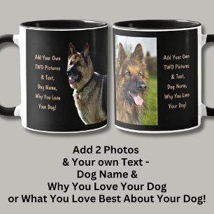 Caneca Adicionar Nome, Duas Imagens e Texto - German shep