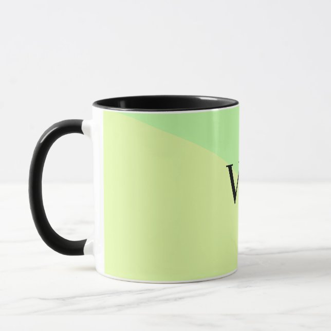 Caneca Adicionar texto de nome monograma cor sólida simpl (Esquerda)