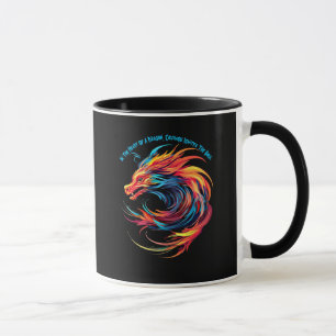 Caneca Adicionar texto do nome, dragão vermelho azul gira