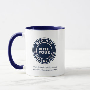 Caneca Adicione o logotipo da sua empresa e site personal