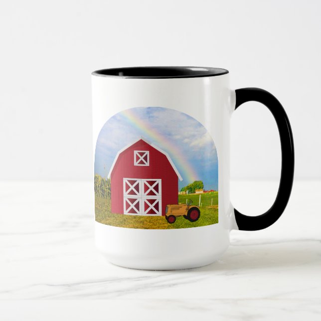 Caneca Adicione seu nome ao Red Barn com o Blue Sky (Direita)