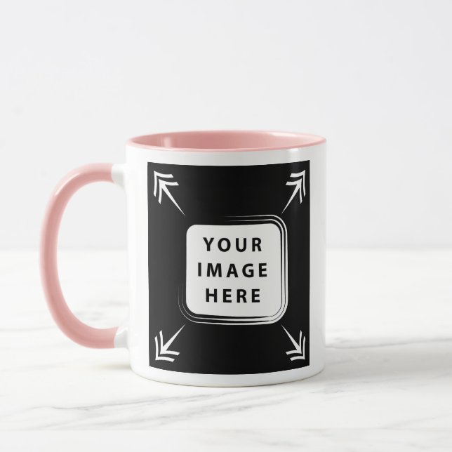 Caneca Adicione seu próprio modelo de foto de imagem Crie (Esquerda)