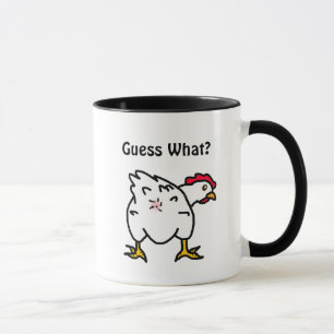 Caneca Adivinha O Que? Bumbum de frango Engraçado Humor 