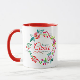 Caneca Admirável graça floral coroa