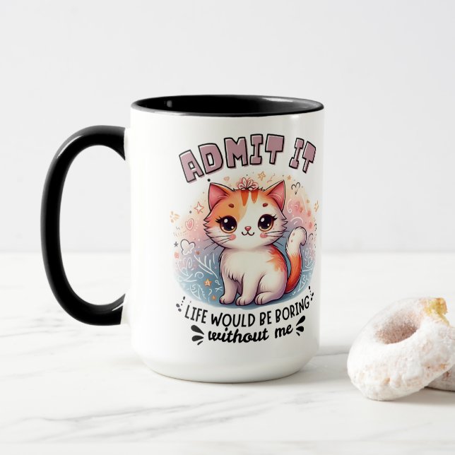 Caneca Admita que a Vida Seria Tediosa Presente Divertido (Com Donut)