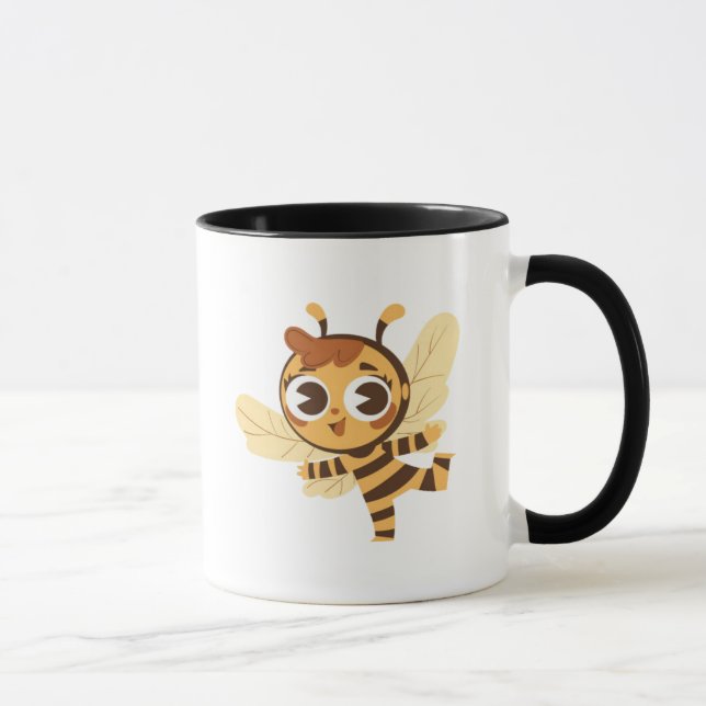 Caneca Adorable abeille cartoon joyeuse. (Direita)