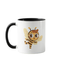 Adorable abeille cartoon joyeuse.