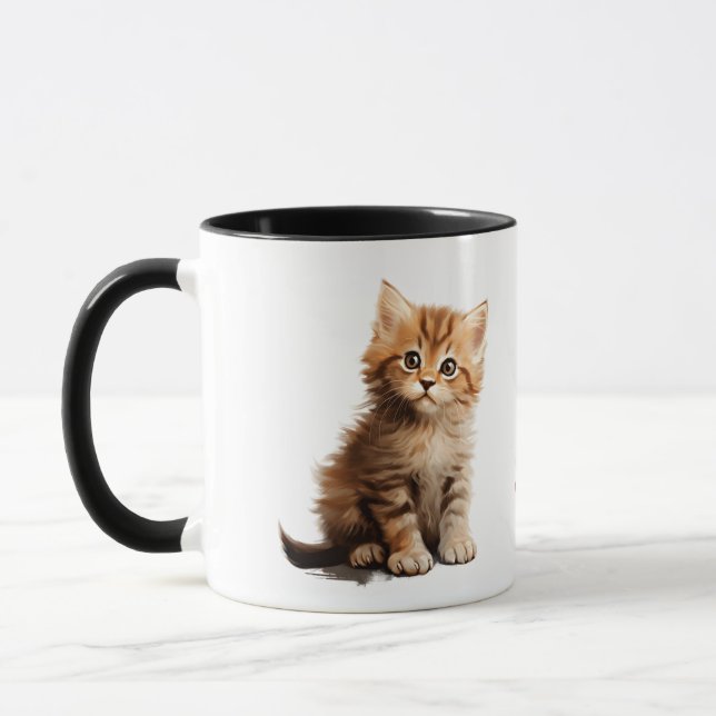 Caneca ​Adorable Ginger Kitten "Stay Pawsitive" Two-Tone  (Esquerda)