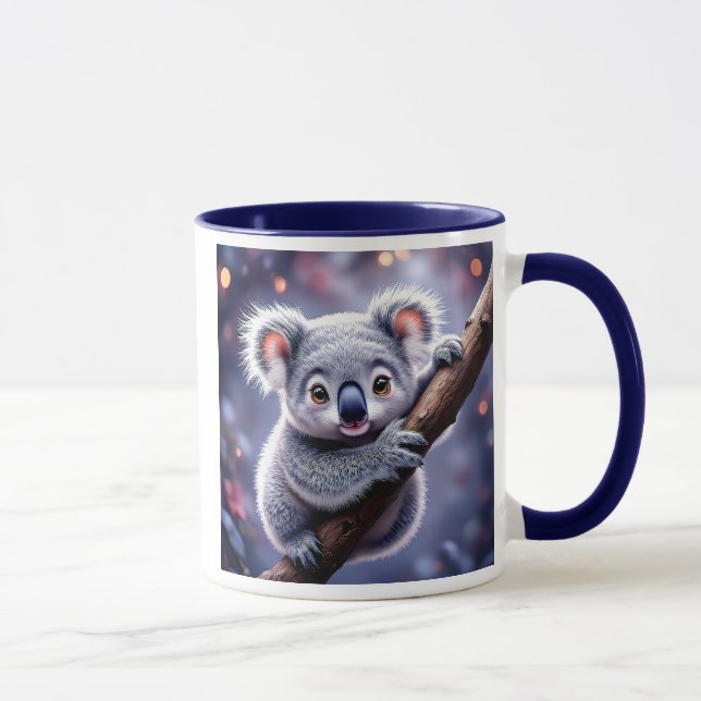 Caneca Adorable Koala perché sur sa branche. (Direita)
