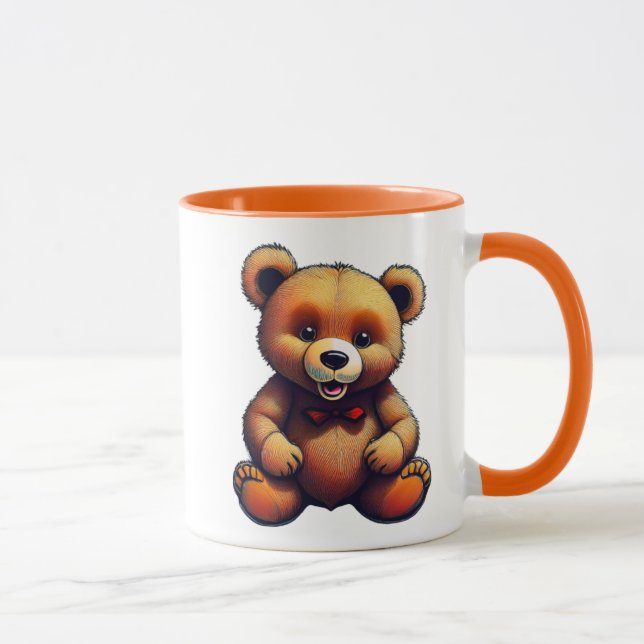 Caneca Adorable ours en peluche avec nœud papillon. (Direita)