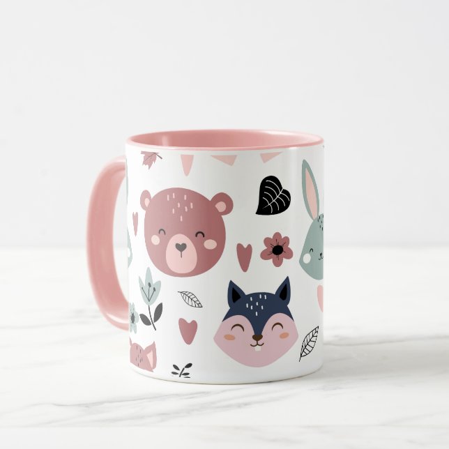 Caneca Adorable Woodland Creatures With Hearts (Frente Esquerda)