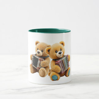 Caneca Adorables oursons musiciens jouant de l’accordéon