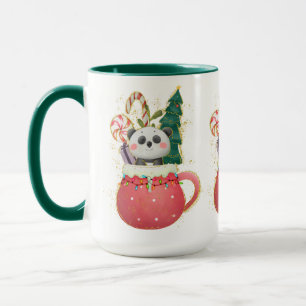 Caneca Adoráveis Panda Mug Adorável de Natal