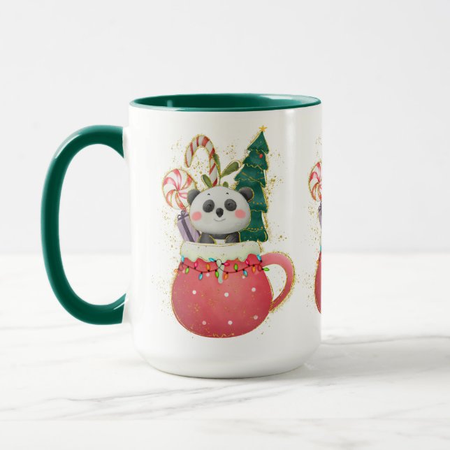 Caneca Adoráveis Panda Mug Adorável de Natal (Esquerda)