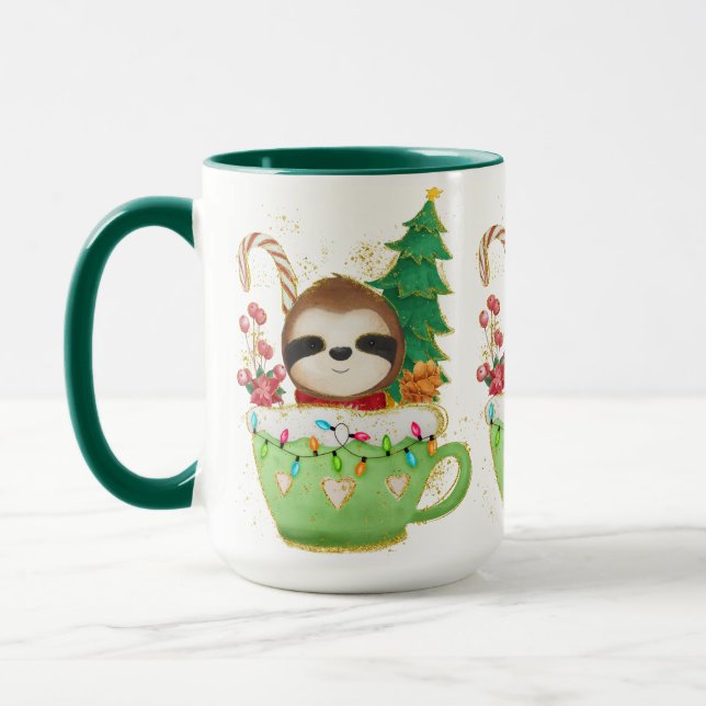 Caneca Adoráveis Querido de Natal Sloth Mug (Esquerda)