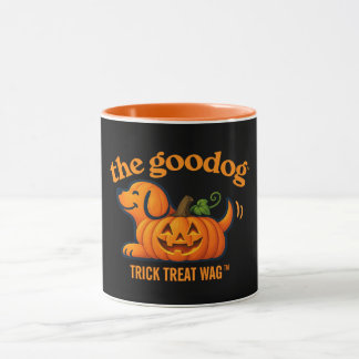 Caneca Adorável Cão Amante de Abóbora Jack-O-Lantern