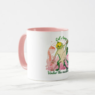 Caneca Adorável Casal de Rãs com Cogumelos Dança