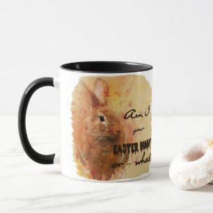 Caneca Adorável Coelhinho de Páscoa Watercolor