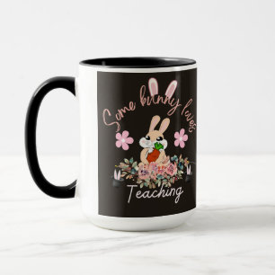 Caneca adorável de coelho que ama ensinar