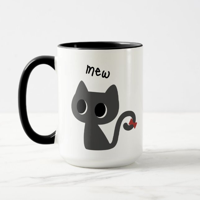 Caneca Adorável Gato Preto  (Esquerda)