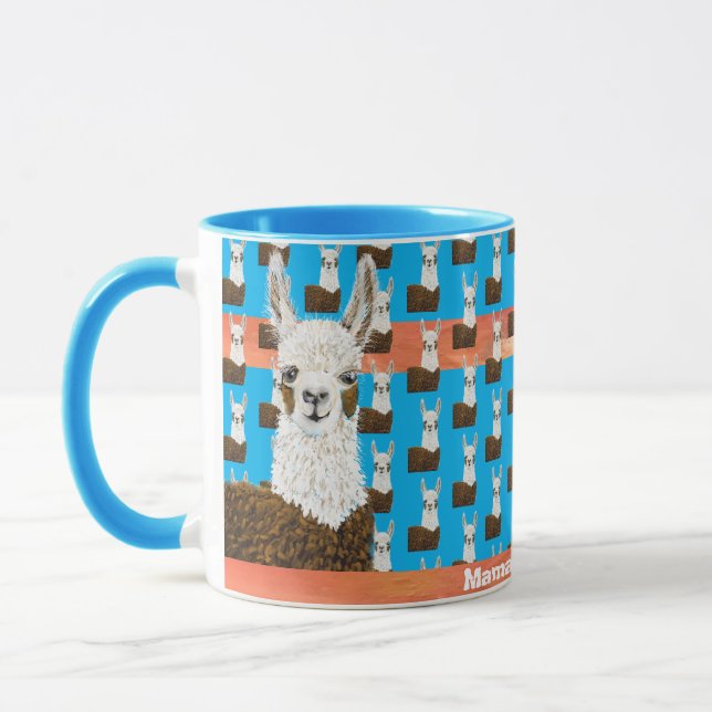 Caneca Adorável Mama Llama Eu Amo Você Padrar Mug (Esquerda)