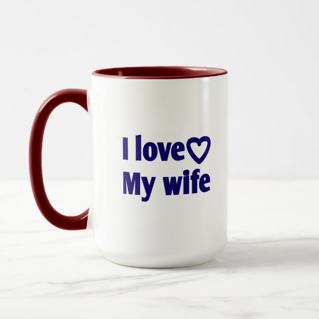 Caneca Adoro a minha mulher - Presente Romântico para a e (Esquerda)