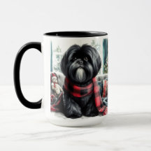 Adoro a minha Taça de Café de Natal Shih Tzu