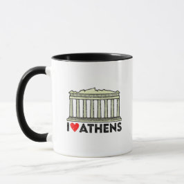Caneca Adoro Atenas com Partenon Acropolis Landmark