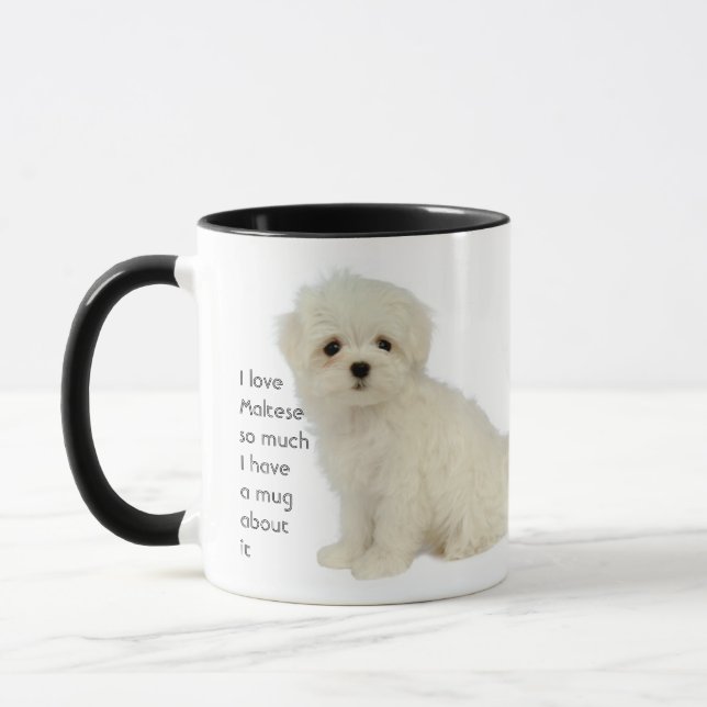 Caneca Adoro Cachorros Malteses, Que Diversão Canta Mug (Esquerda)