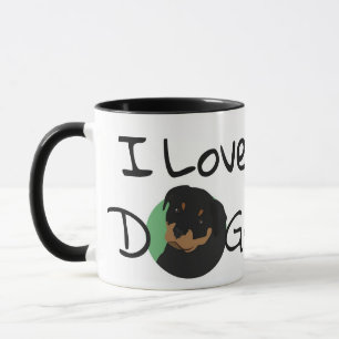 Caneca Adoro Cães Rottweiler Heart