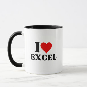 Caneca Adoro coração Excel Funny Spreadsheet Lover