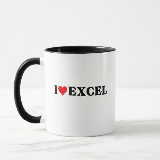 Caneca Adoro coração Excel Funny Spreadsheet Lover