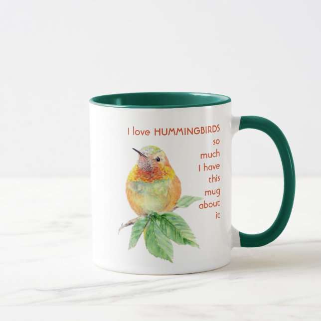 Caneca Adoro HUMMINGBIRDS tanto que eu divirto citação (Direita)