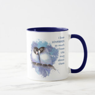 Caneca Adoro LOVEBIRDS Tanto Que Me Diverti Citar Mug
