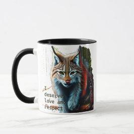 Caneca Adoro mantra autoestima com lynx Mug artístico