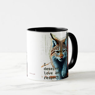 Caneca Adoro mantra autoestima com lynx Mug artístico