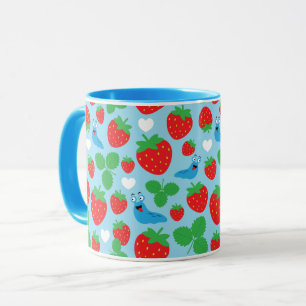 Caneca Adoro Morangos Sem Costura Padrão