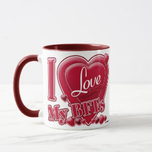 Caneca Adoro o meu BFF vermelho