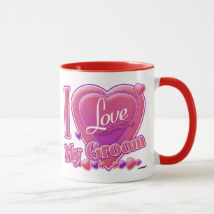Caneca Adoro o meu noivo rosa/roxo - coração