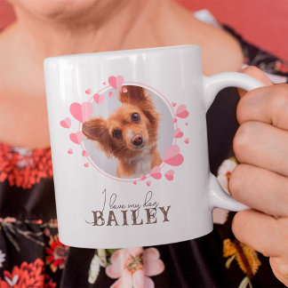 Caneca Adoro o meu Pet de Gato de Cachorro com Foto e Nom