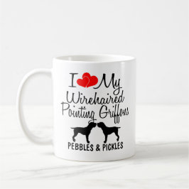 Caneca Adoro Os Meus Dois Cabeças Apontando Griffons